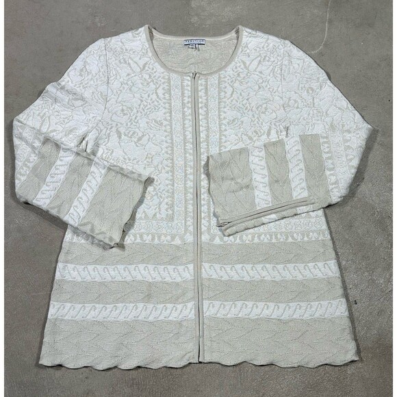 PERUVIAN CONNECTION Italian Marble Full Zip 100% Pima Cotton